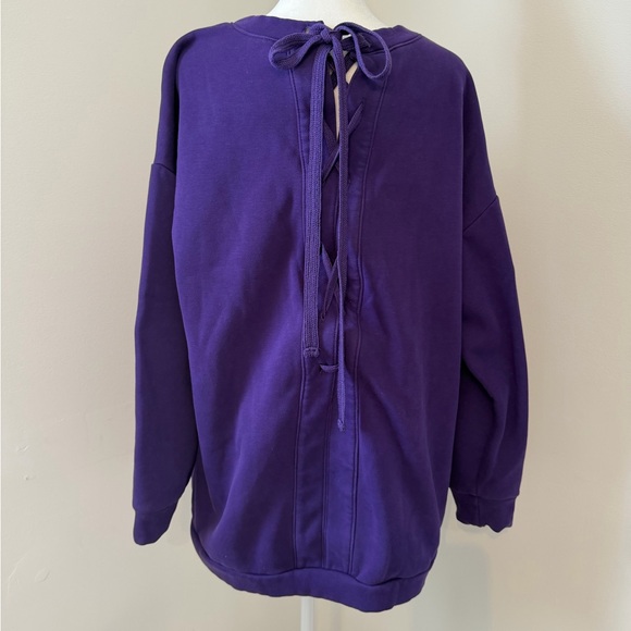 Fabletics Women's Size L Purple Nina Lace-Back Pullover Activewear Sweatshirt - Picture 5 of 9